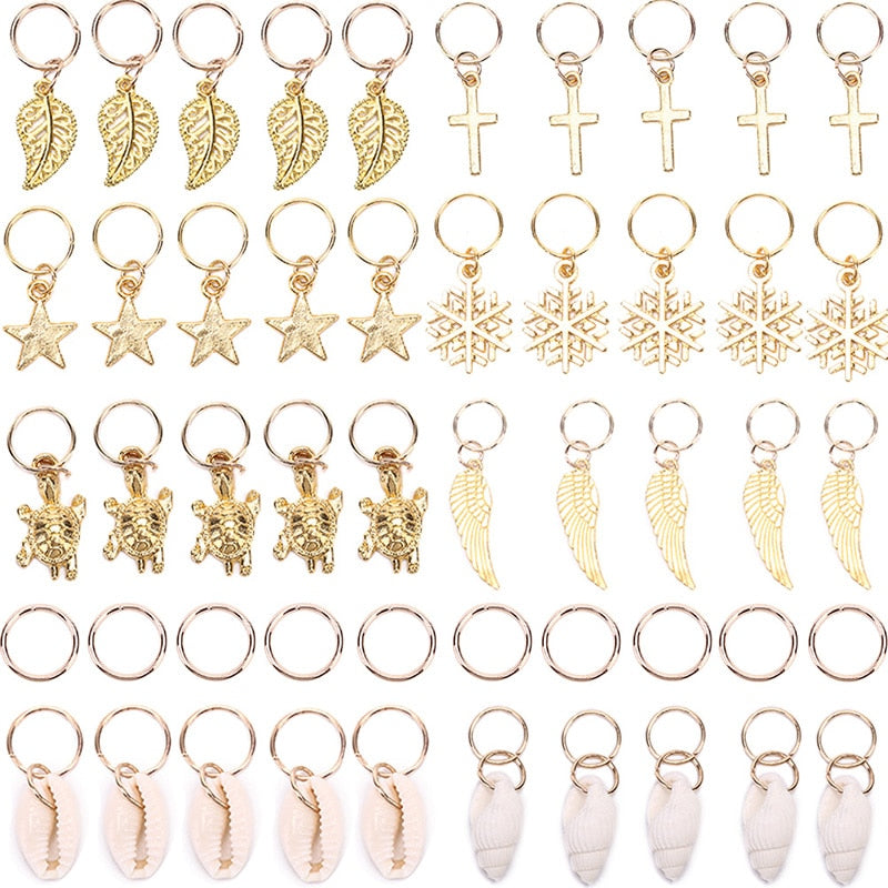 5-180pcs Hair Braid Dreadlock Beads Cuffs Clips