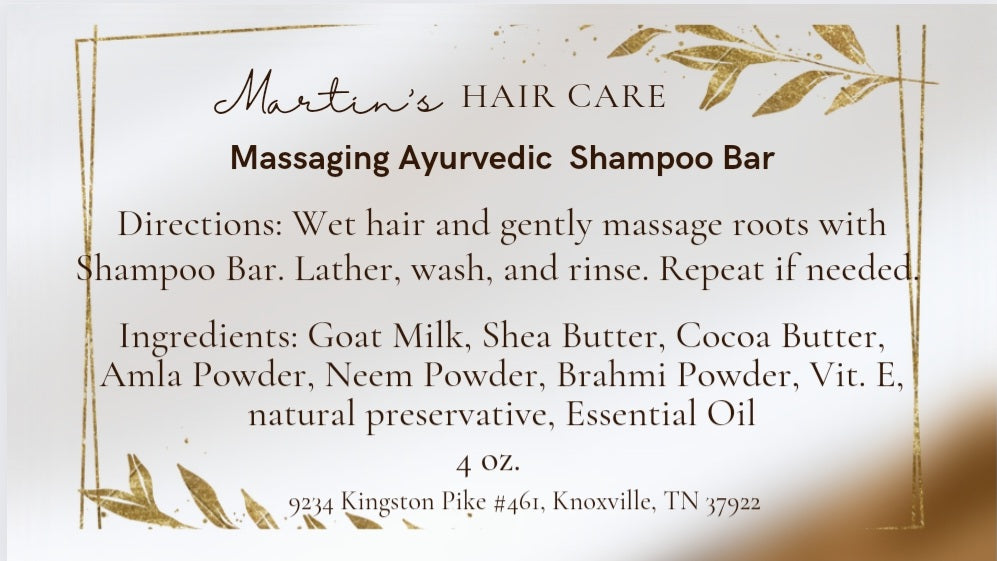 Ayurvedic Massaging Shampoo Bar with Wooden Soap Dish