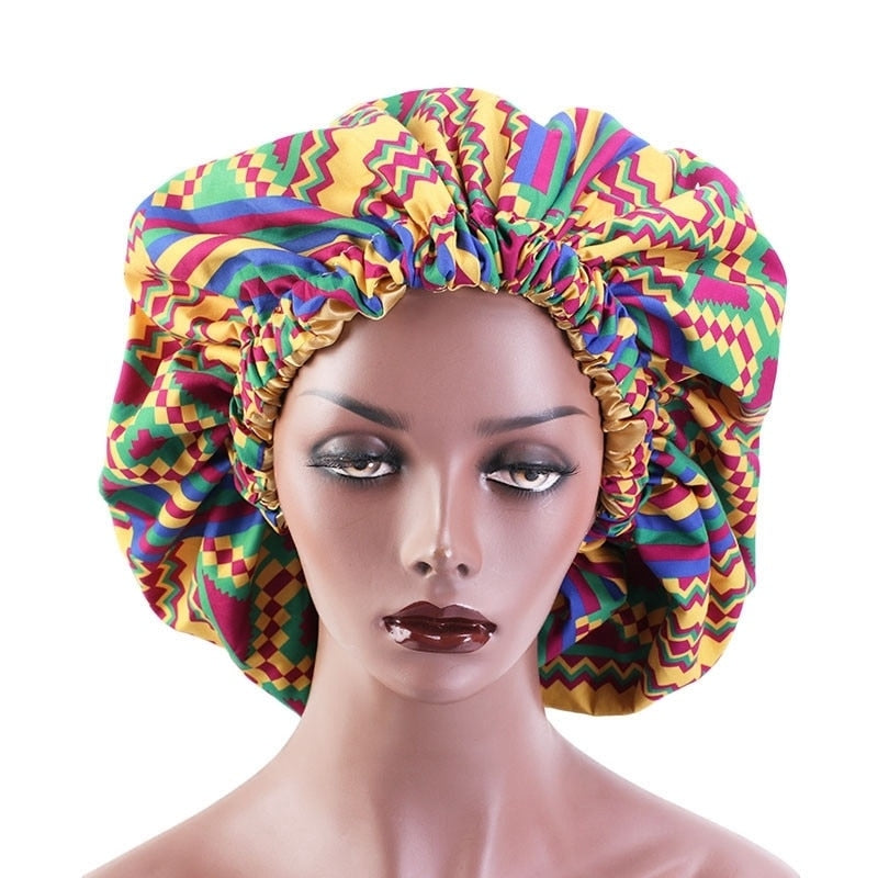 38cm Large African Print Hair Bonnet