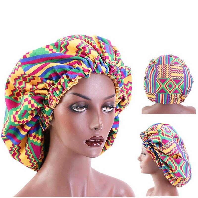 38cm Large African Print Hair Bonnet