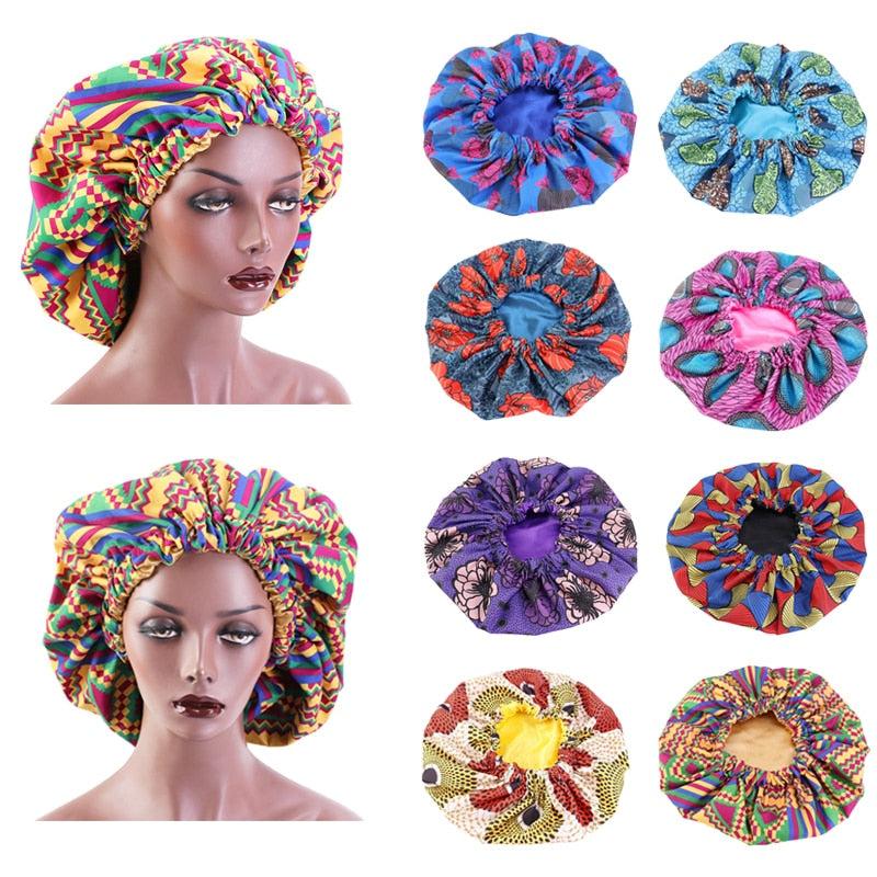 38cm Large African Print Hair Bonnet