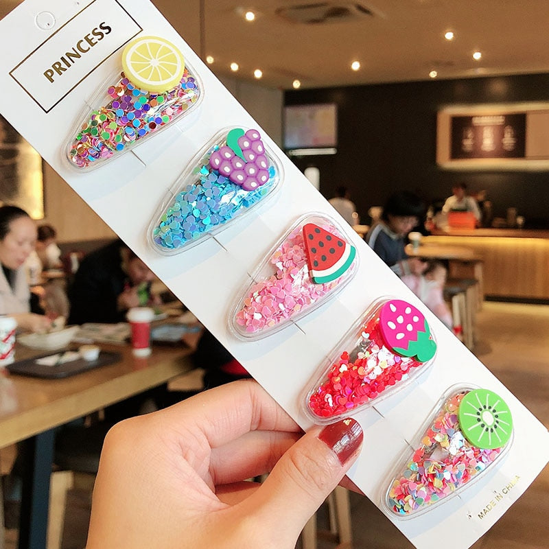 Cartoon Animal Fruit Flowers Colorful Hairpins